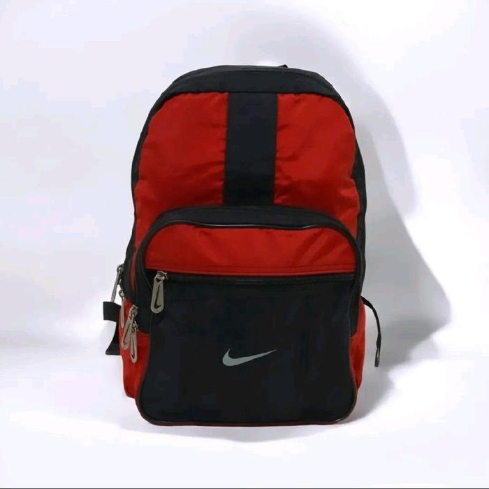Vintage Y2K Nike Swoosh Black & Red Backpack