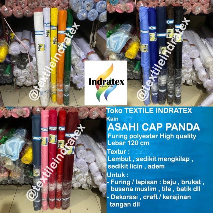 Per 1 Roll Kain Furing Asahi Cap Panda Lebar 120 Cm Bahan Lapisan Tas Rok Baju Gamis Hycon Kantong C