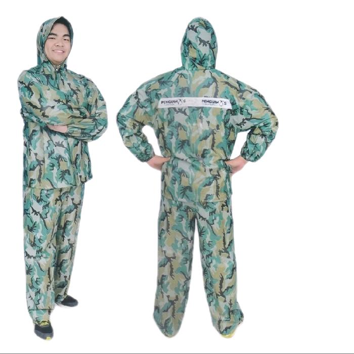 Jas Hujan Jaket Celana DORENG XXL Laki-laki & Perempuan Mantel Pinguin's Pvc