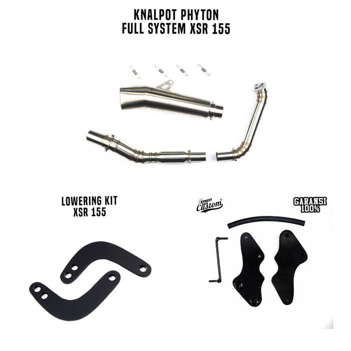 Xsr-155 Paket Knalpot Pyhton / Lowering Kit / Bracket Footstep Santuy