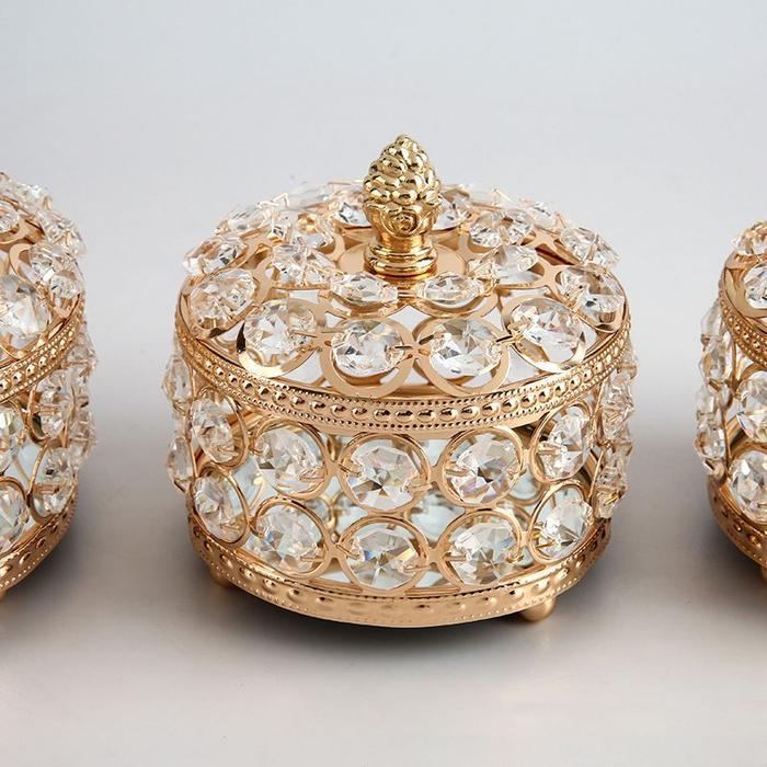 Kotak Penyimpanan Perhiasan Kristal Toples Wadah Permen Jewelry Box