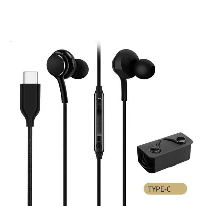 Handsfree Samsung AKG Tipe C Headset Hf Galaxy Warna Hitam Tab Type C Original