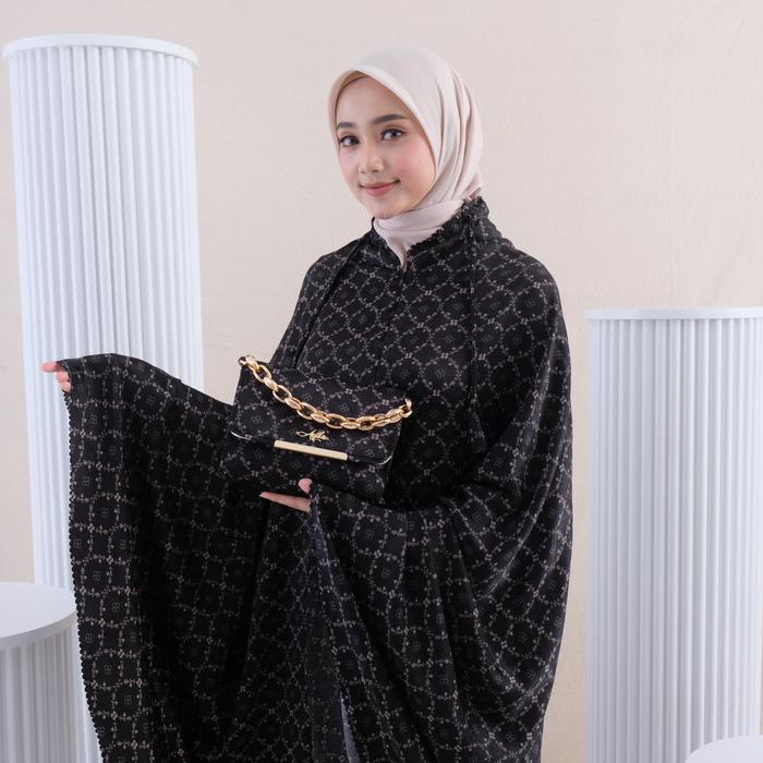 Aqila Mukena Dewasa Sutra Silk Jaguar Premium Model Muslim Santri Original Motif Garis Tas 2in1 Mewa