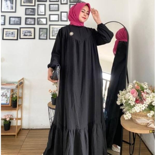 Baju Gamis Jumbo Mewah Kekinian Ld 130 Ld 140 Terbaru Muslim Panjang