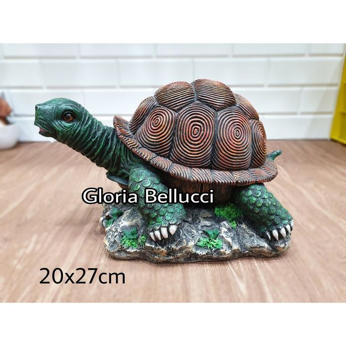 patung pajangan kura2 sulcata brazil kura kura dekorasi taman kolam interior kebun