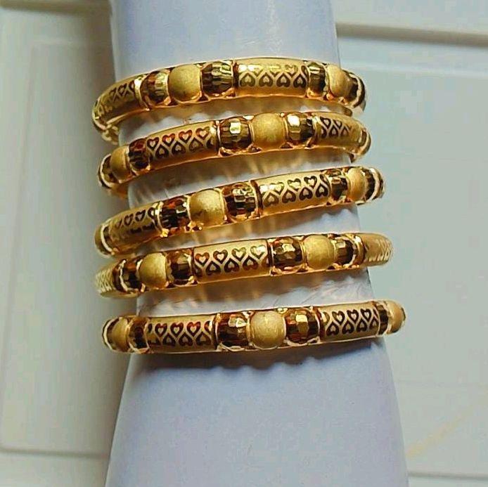 gelang keroncong  bermotif rica emas imitasi