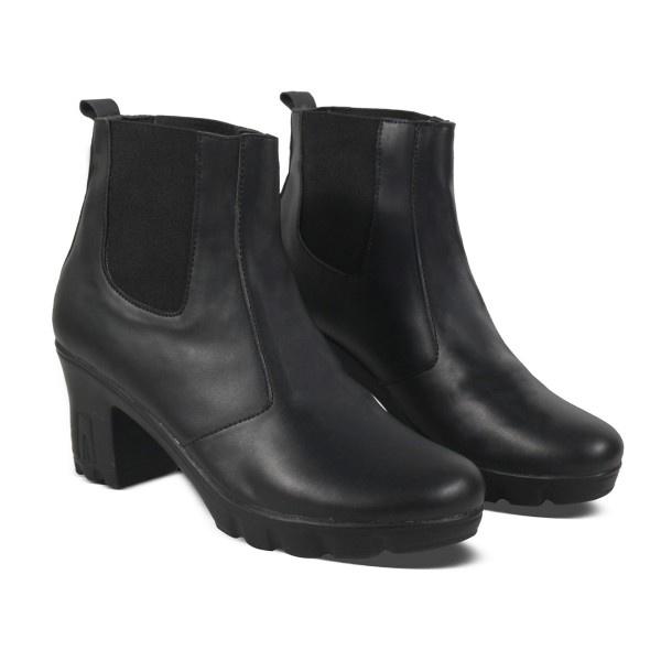 Hertz - Sepatu Boots Wanita V 3371 Heels Wanita Trendi Berkualitas Warna Hitam