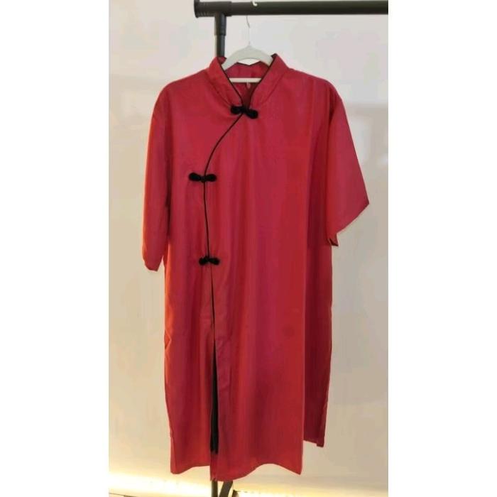 Dress Imlek Cewek Polos Big Size Jumbo