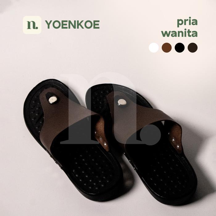 Sandal Couple Jepit Joemen Pria Wanita Sendal Pasangan Traveling Hitam Putih Jepit Casual Formal Fle
