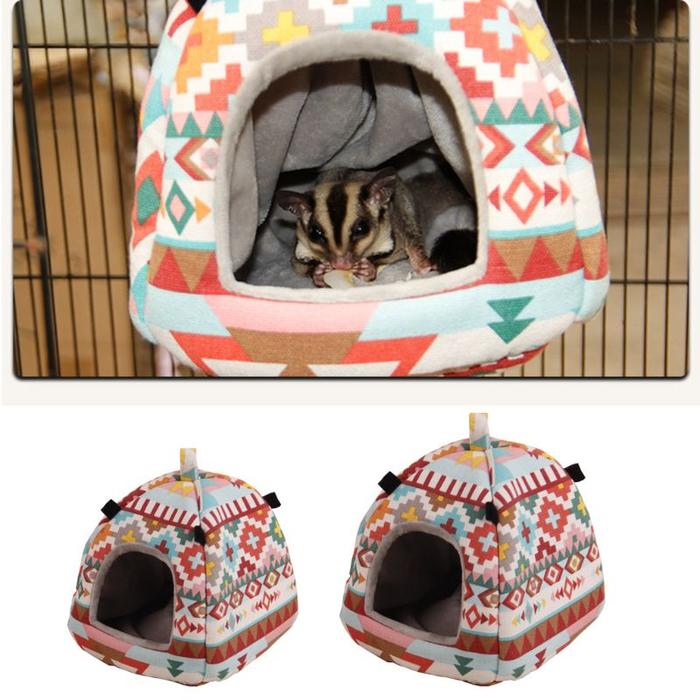 Pet Hamster Tent Winter Warm Sugar Glider Hammock Cage Sleeping Bed