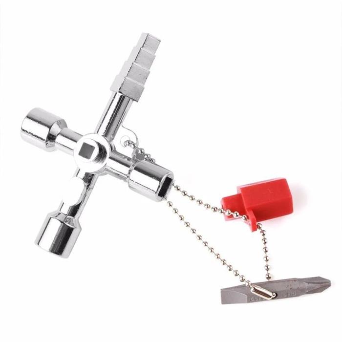 Kunci Pas Multifungsi 5in1 dengan Obeng Plus Minus / Panel Palang Gantungan Obeng / Screwdriver Kaca