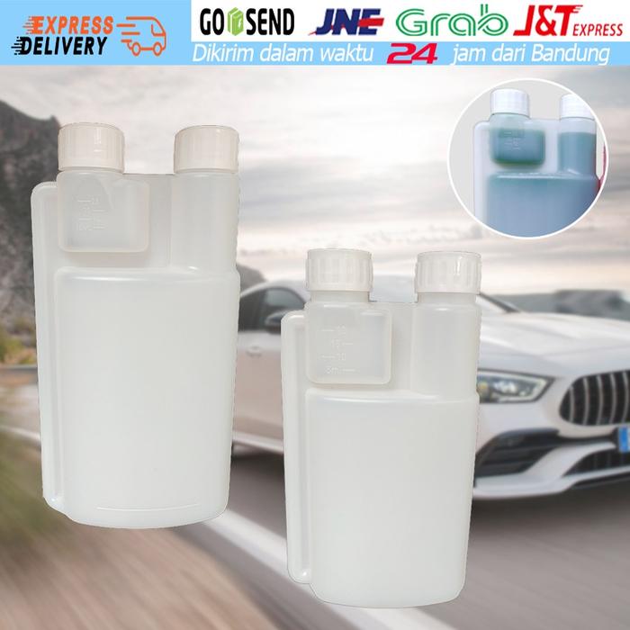 Botol Takar Oli Samping Vespa 500ml / 250ml Botol Takaran Oli / Botol Ukur Oli / Double Twin Neck Bo