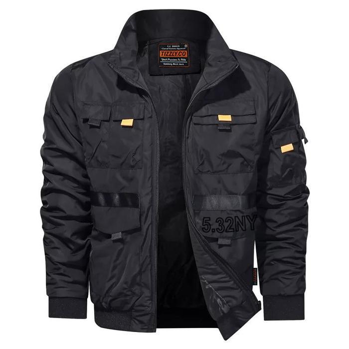 Tizzly - Harrington Pilot Black, Bomber Jaket Keren Lembut Tebal Pria Nyaman Distro Fit Gunung Water