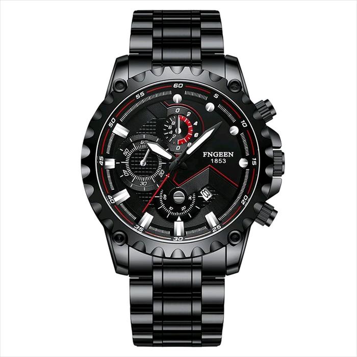 Fngeen 1853 Jam Tangan Pria Batrai Tanggal Aktif Original Stainless Steel Free box Men
