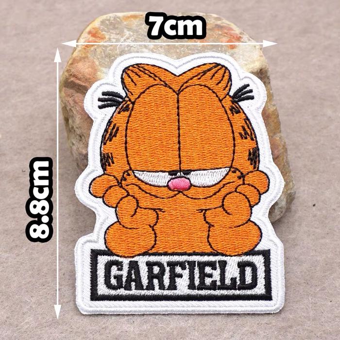 Garfield the cat embroidery emblem patch badge sulam velcro accessories jaket tas