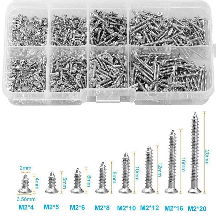 800Pcs Sekrup Transistor Final Panjang 4mm-12mm Sekrup Skrup FAB Sekrup Tapping Baut Mur Screw JF Ka