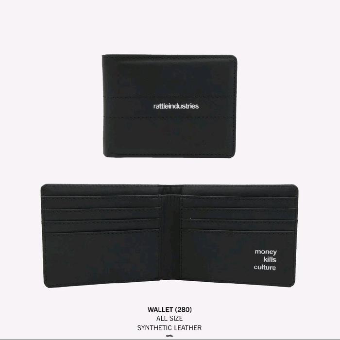 Rattle Industries Dompet Pria Dompet Pendek Distro All Size Bahan Kulit Sintetis Hitam