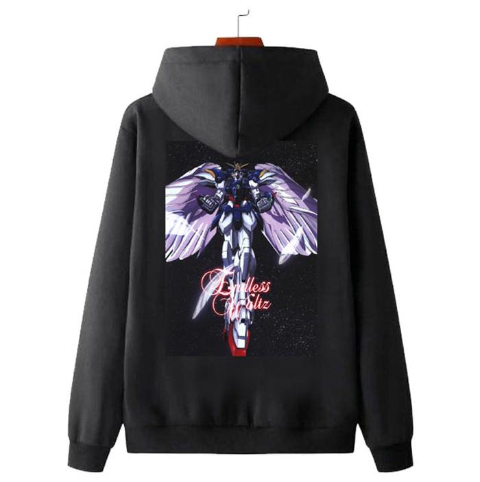 Sweater Wings Gundam Endless Waltz Hoodie Bahan Cotton Fleece | Ritsleting & Jumper | Pullover & Zip