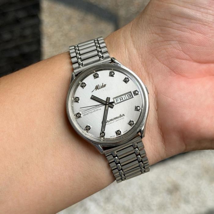 jam tangan mido commander datoday automatic tahun 80an chronometer otomatis vintage watch jadul anti