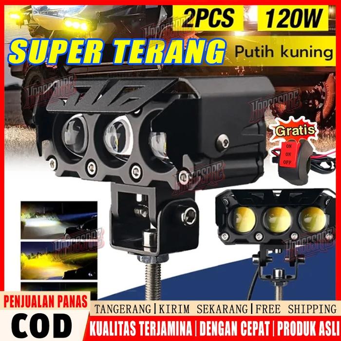 LAMPU TEMBAK LASER/3 MATA PULS/LAMPU TEMBAK MINI 3 Mata/TANPA KIPAS/SUPER HI LO 35 WATT LAMPU TEMBAK