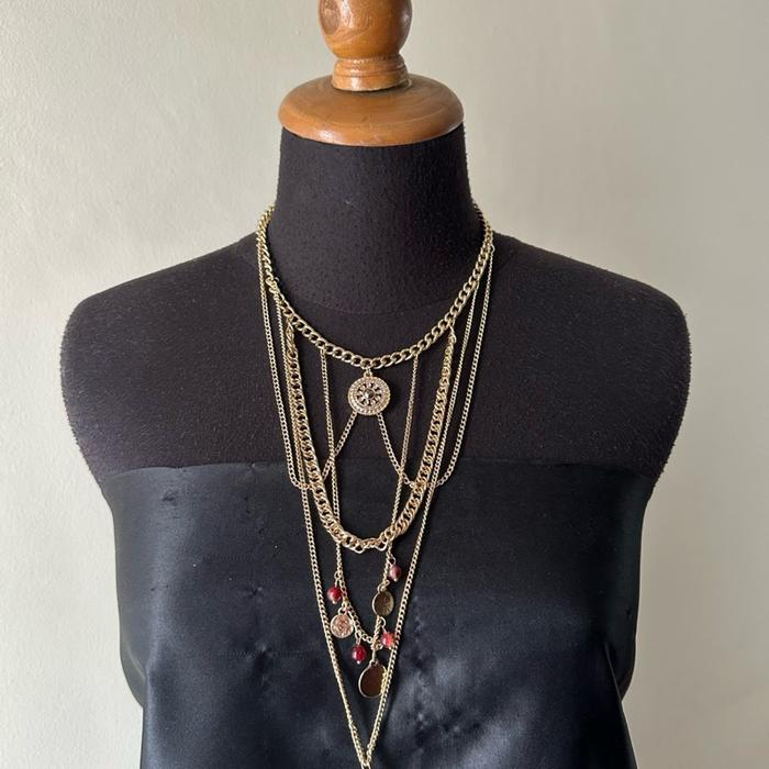 NY New York Multi Layered Modern Necklace