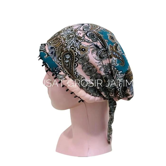 K13 Topi kupluk kerpus ciput batik ibu ibu emak kerpus nenek topi songkok hijab khas Madura kupluk u