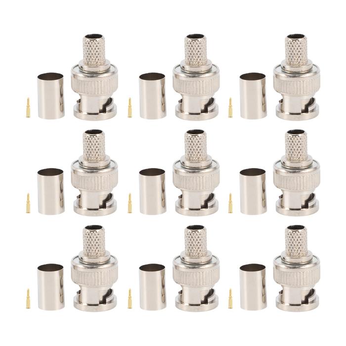 30PCS BNC Male Crimp Connector for CCTV System Female Coupler Connector BNC RG6