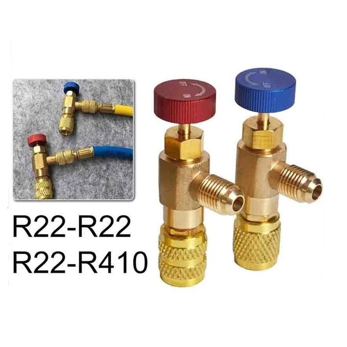 Adaptor Nepel Kran Freon R22/R410 Keran Isi Freon Ac Mobil Adaptor Pengaman Konektor