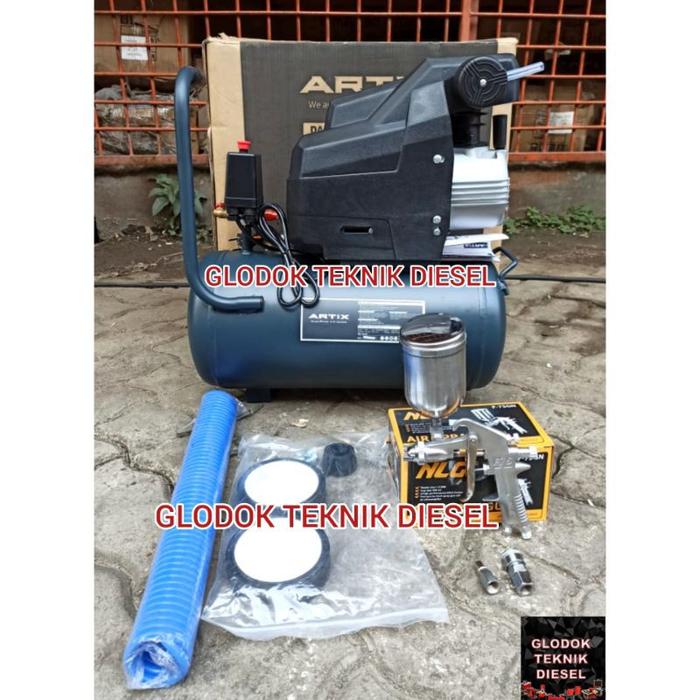 PAKET KOMPLIT PERLENGKAPAN CAT KOMPRESOR 1 HP 24 LITER TERBAIK
