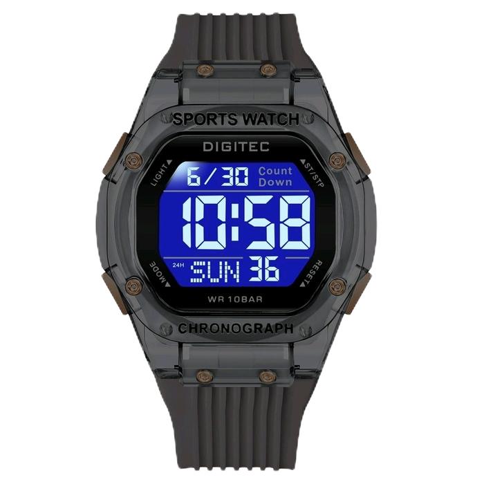 Digitec Jam Tangan Digital Sports Watch Chronograph WR 10BAR Tahan Air dengan Tampilan LED Biru