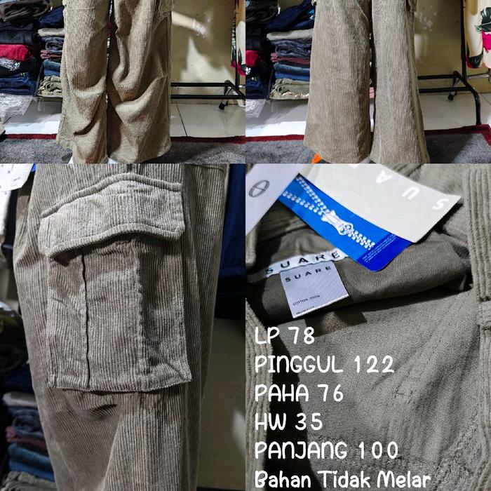 CELANA CORDUROY CARGO KULOT BRAND NEW Suare