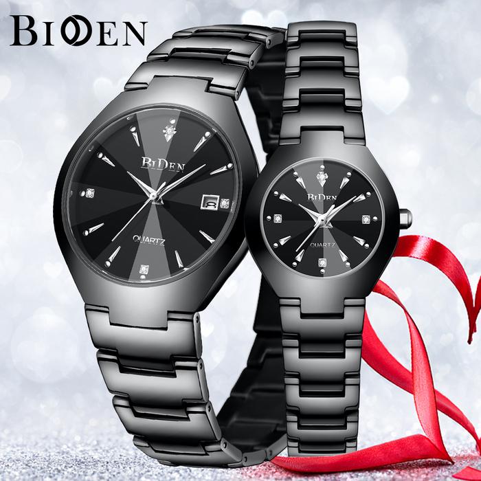 BIDEN Jam tangan Couple Mode Santai Tahan Air Kuarsa jam tangan pria jam tangan wanita YN0104