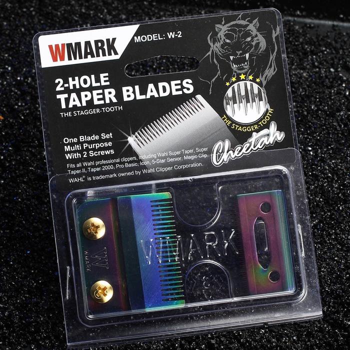 Wmark Clipper Taper Blade W2 Mata Pisau Gold Silver rainbow Cocok untuk Wahl Kemei Andis Klipzich Al