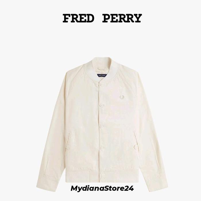 FRED PERRY - FRED PERRY TWILL TENNIS JACKET  - ECRU