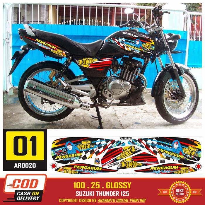 Stiker Striping Suzuki Thunder 125 Variasi Decal AR0020 Doff/Glossy