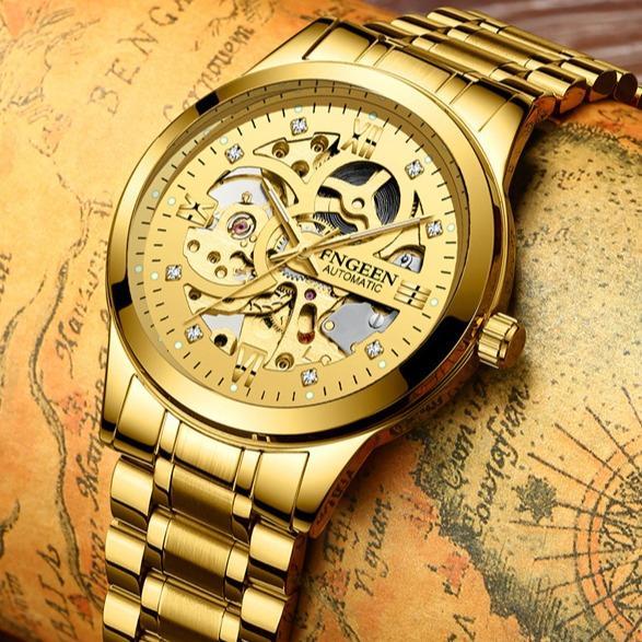 BandiStore Jam Tangan Pria Otomatis Asli Awet Hidup Diamond Mechanical Diamond Mesin Transparan Meka