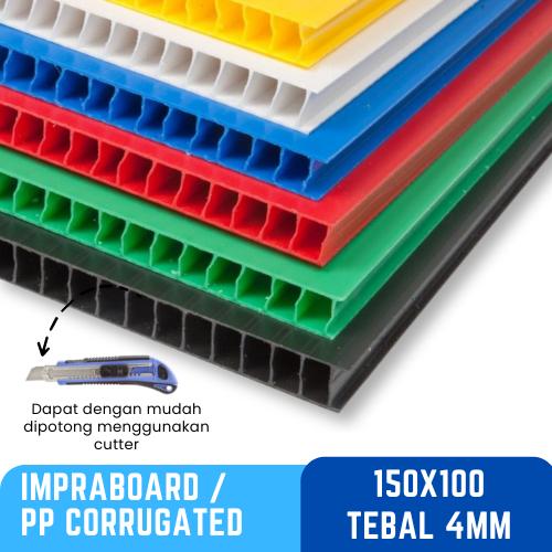 Kilat Impraboard PP Corrugated Infraboard Tebal 4mm Ukuran 150x100cm