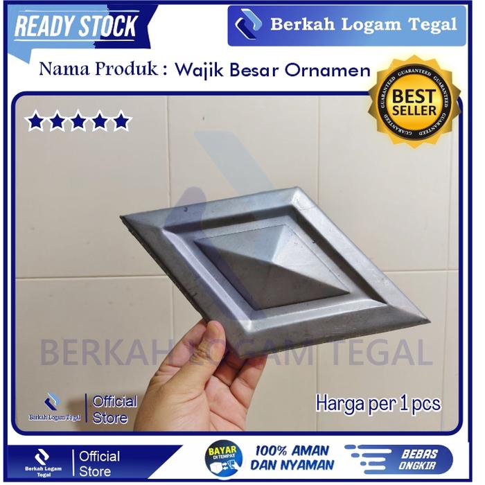 Ornamen hiasan pagar wajik besar aksesoris kembangan pintu besi tralis