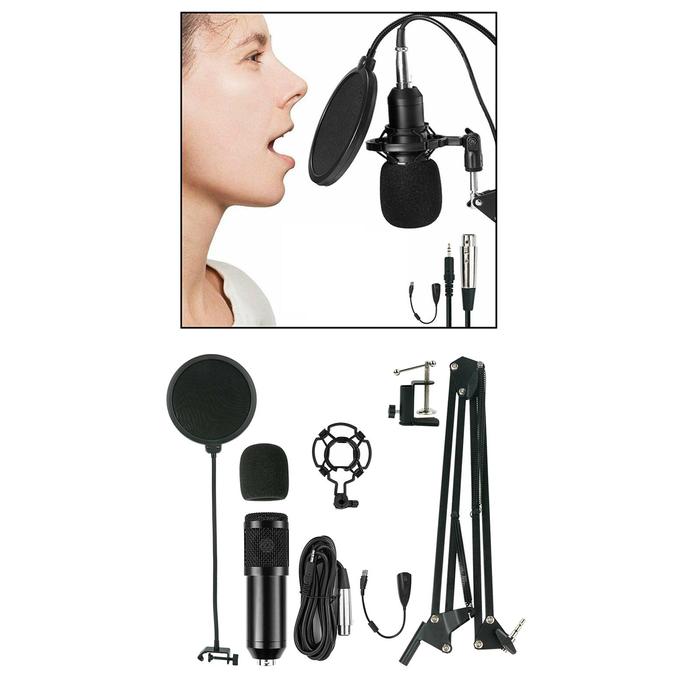 Recording Condenser Microphone Cardioid Mic with Arm
