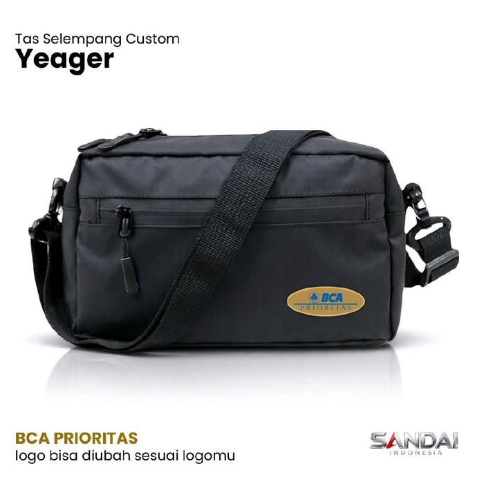 Tas Selempang Logo BCA Prioritas Sling Bag Costum Tas Promosi Nama Perusahaan Instansi Hand Bag | SA