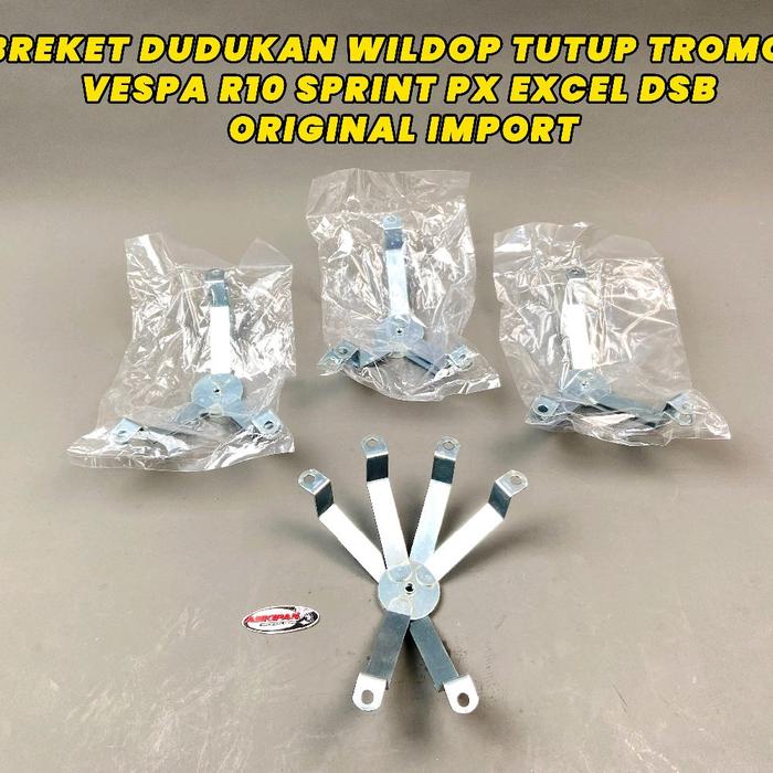 BREKET DUDUKAN WILDOP TUTUP TROMOL VESPA R10 SPRINT PX EXCEL DSB ORIGINAL IMPORT.  COCOK UNTUK WILDO