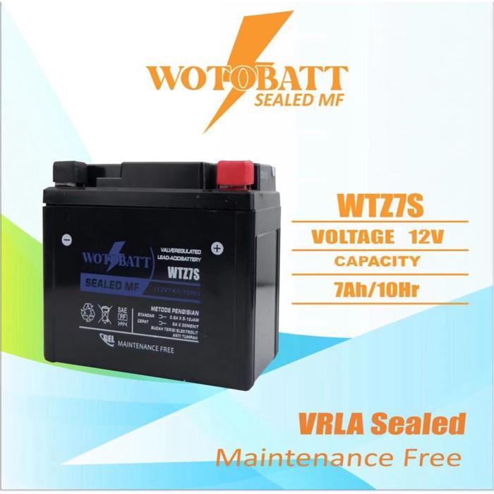 Aki Kering Wotobatt WTZ7S (12V 7Ah) - Mio Beat Vario Blade