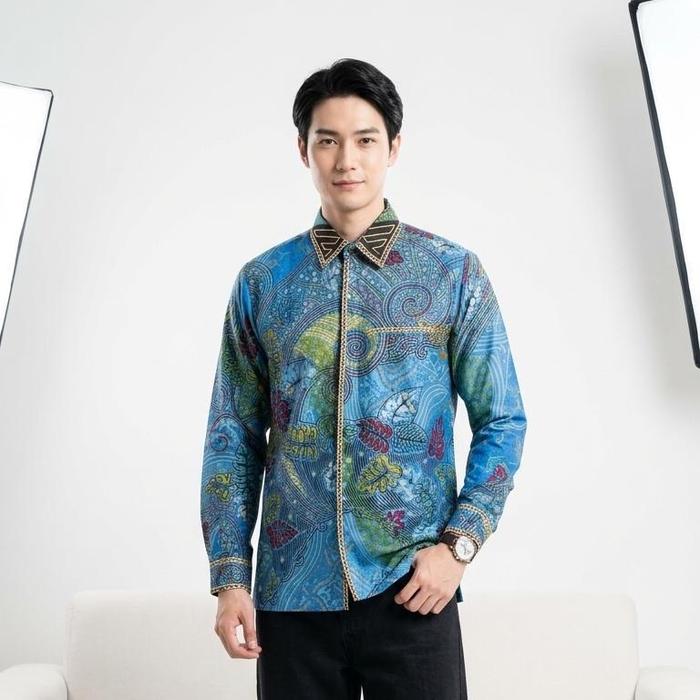 Batik exclusive pria tulis biru langit