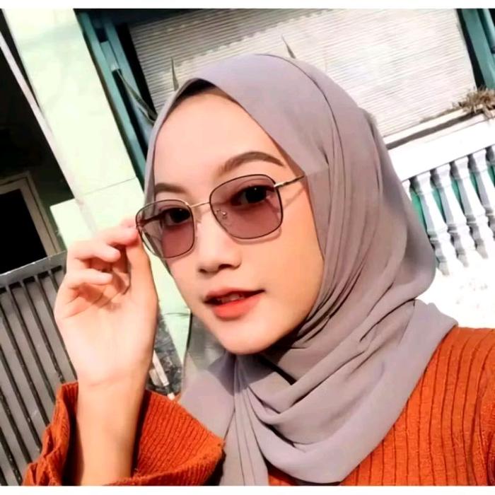 Kacamata Anti Radiasi Photocromic Bening Besi Persegi Pria Wanita Hijab Blue Light Hp Komputer New T
