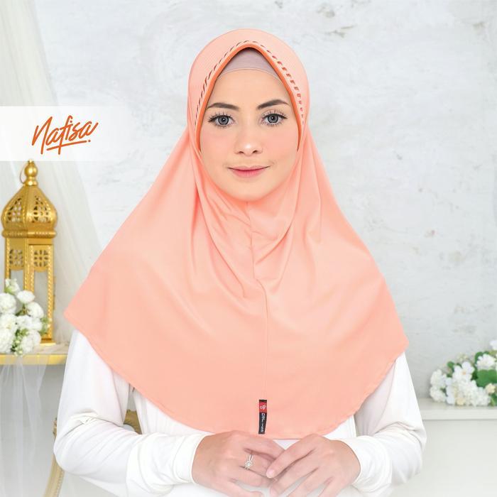 Nafisa Minang Bordir - Hijab Kombinasi Bergo Bordir Cantik Nyaman Muslim Kerudung