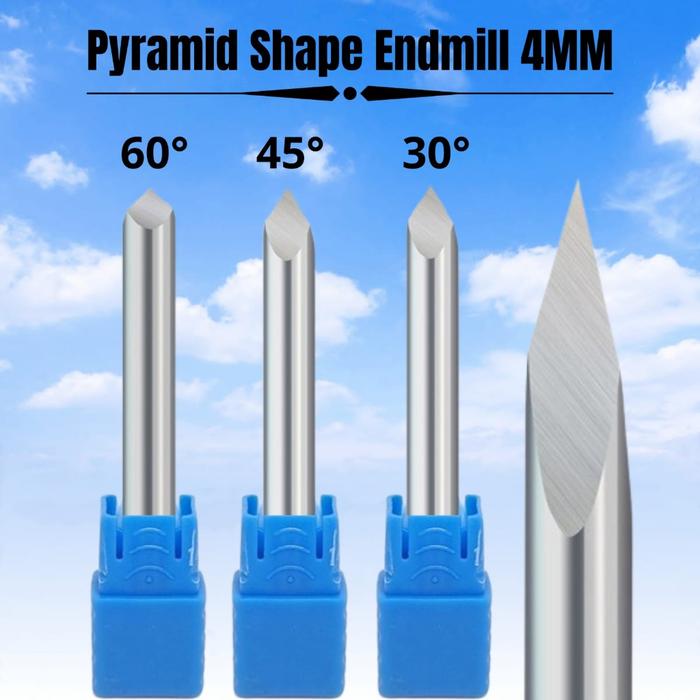 ms7 Pyramid shape endmill Piramid 4mm grafir V piramida 4 mm
