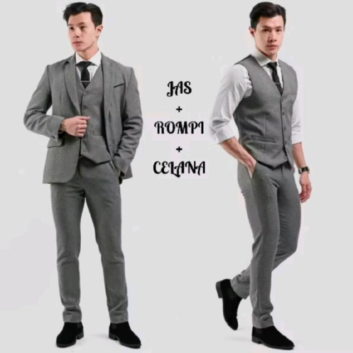 setelan jas pria 2 in jas dan celana satu stelan original jas hitam formal slimfit jas wisusa jas ni
