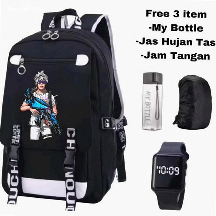 Tas anak karakter game-Tas ransel anak tema Free Fire-Tas sekolah anak cowok keren-Tas anak motif ga