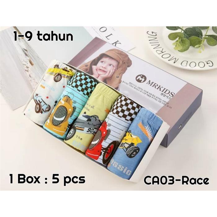 CA03 5pc Celana Dalam Katun Anak Laki-Laki Cowok dengan Kotak (1-9thn)