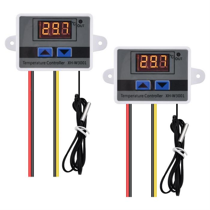 2Pcs XH-W3001 Digital Temperature Controller with Sensor AC110V-220V Thermostat Temperature Switch H